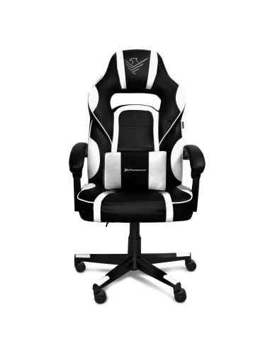 Silla gaming phoenix trophy cuero pu blanca