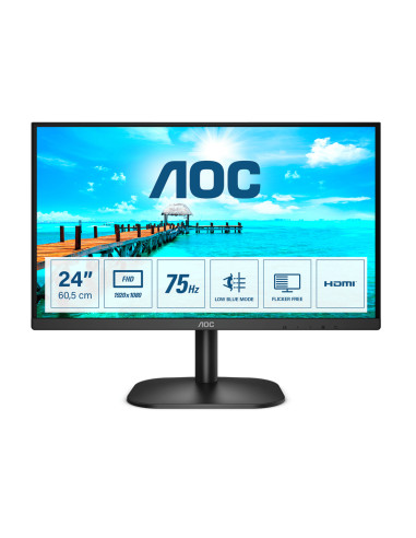 Monitor led 23.8pulgadas aoc 24b2xhm2 - vga - hdmi - 1920x1080 - 75hz - 4ms -  vesa 100x100