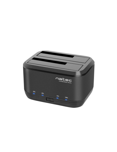 Docking station natec kangaroo dual usb 3.0 sata negra