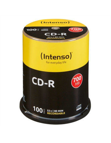 Tarrina de cd - r virgenes intenso 700mb - 80 min tubo 100 unidades