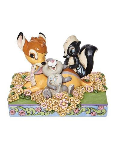 Figura enesco disney bambi y amigos entre flores