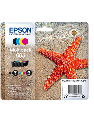 Multipack cartucho tinta epson 603 c13t03u64010 negro -  cian -  amarillo -  magenta -  estrella de mar