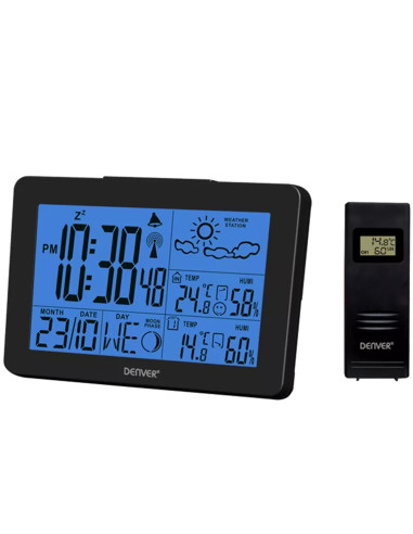 Estacion meteorologica denver ws - 530black con radio despertador negro