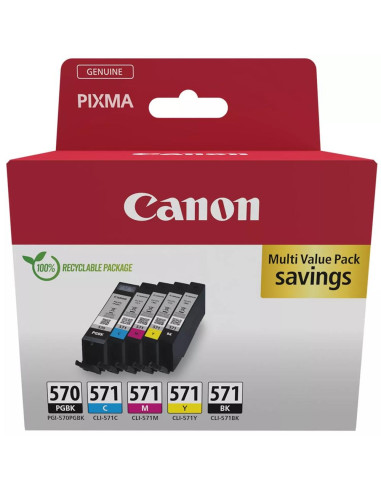 Multipack canon pgi - 570 + cli - 571 pgbk -  bk -  c -  m -  y