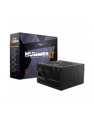 Fuente de alimentacion nox 600w hummer alpha  x600w 80+ bronze - semimodular atx