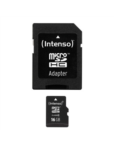 Tarjeta microsd intenso 16gb cl10 + adaptador sd