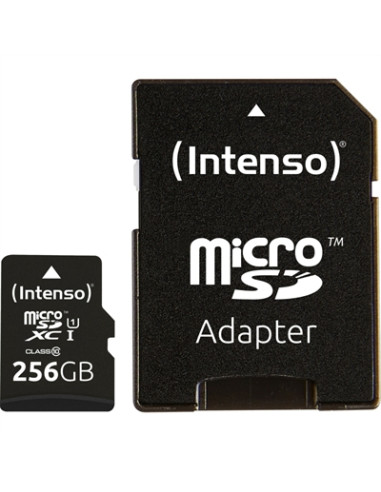 Tarjeta micro sd intenso 256gb uhs - i cl10 + adaptador sd