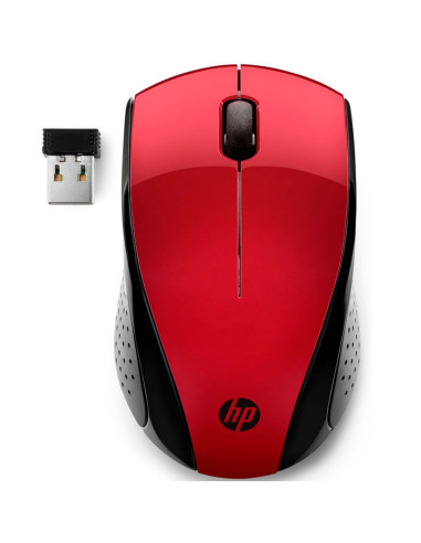 Mouse raton hp optico wireless inalambrico 220 rojo