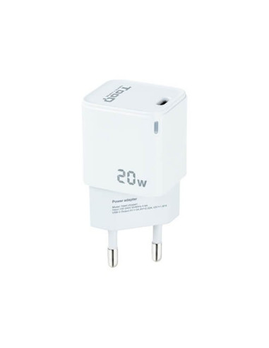 Cargador de pared tooq usb - c blanco 20w