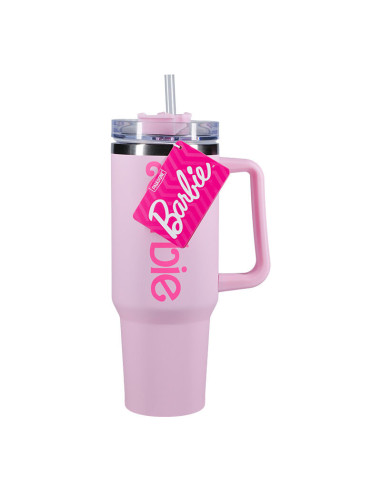 Vaso termo con pajita paladone barbie logo xl 1200 ml