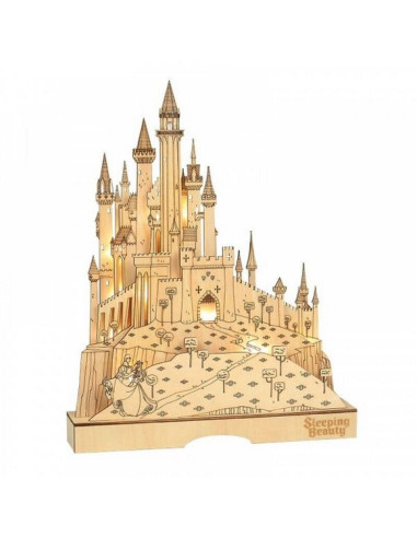 Figura replica enesco disney la bella durmiente castillo iluminado