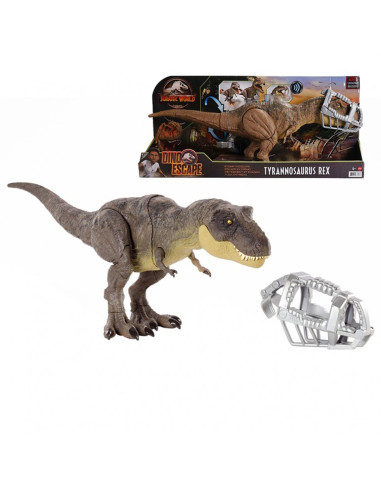 Figura mattel jurassic world dino escape tyrannosaurus rex pisa y ataca