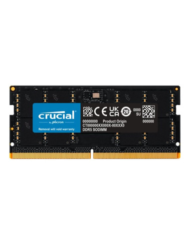 Memoria ram ddr5 32gb crucial - sodimm - 5200mhz - pc5 41600 - cl42 - 1.1v