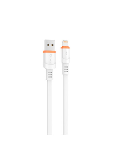 Cable qcharx rome usb a lightning 3a - 1 m - pvc plano blanco