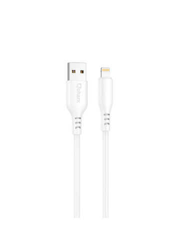 Cable qcharx tokyo usb a lightning 3a - 1 m - silicona blanco tacto suave