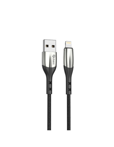 Cable qcharx toronto usb a lightning 3a - 1 m - zinc negro cordon suave