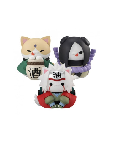 Pack figuras megahouse 3 unidades naruto megacat nyanto! gift incluido