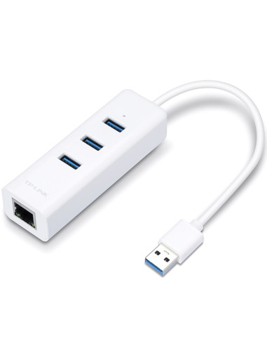 Adaptador usb a ethernet gigabit + hub de 3 puertos usb 3.0 tp link