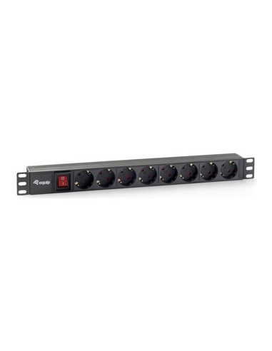 Regleta equip rack 19pulgadas 1u 8 tomas 3500w interruptor 1.8m