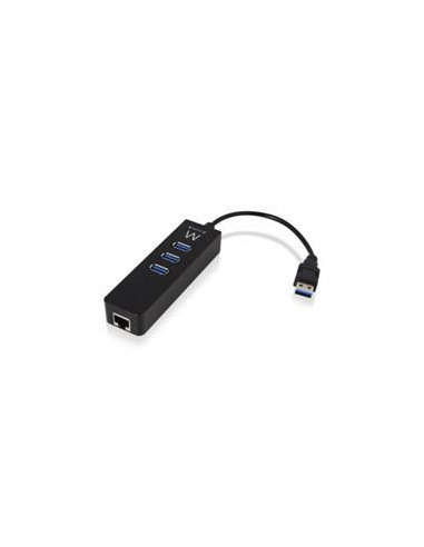 Hub usb ewent 3 puertos + 1 puerto gigabit lan -  usb 3.1 gen 1