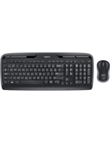 Teclado + mouse logitech mk330 wireless inalambrico negro ingles internacional