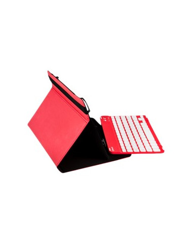 Funda universal gripcase silver ht para tablet 9 - 10pulgadas + teclado bluetooth rojo