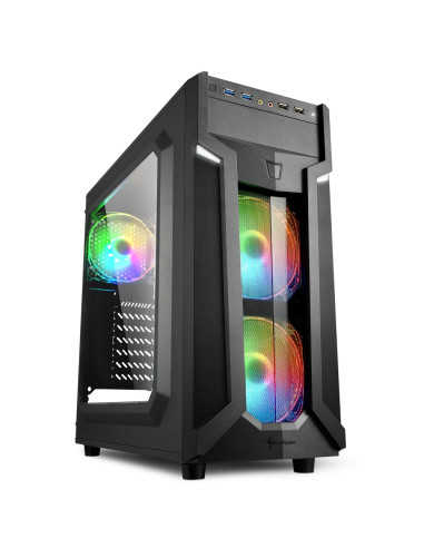 Caja atx sharkoon vg6 - w rgb 2xusb3.0 sin fuente