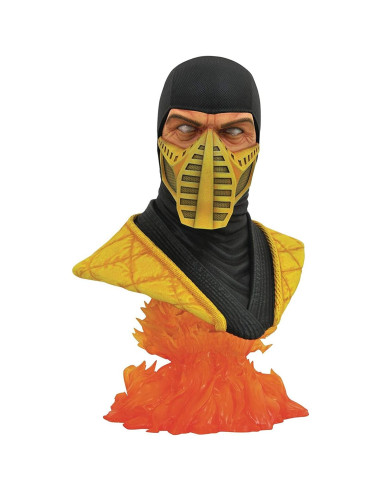 Figura busto diamond select toys mortal kombat scorpion escala 1 - 2 legends in 3d re - run resina