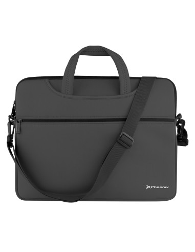 Funda maletin neopreno phoenix para portátil o tablet hasta 14pulgadas interior terciopelo negro