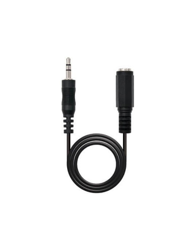 Cable audio jack - 3.5m a jack - 3.5h nanocable 3m -  macho - hembra -  negro