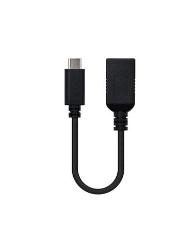 Cable otg usb tipo a 3.1 a usb tipo c 3.1 nanocable 15cm -  hembra - macho -  negro