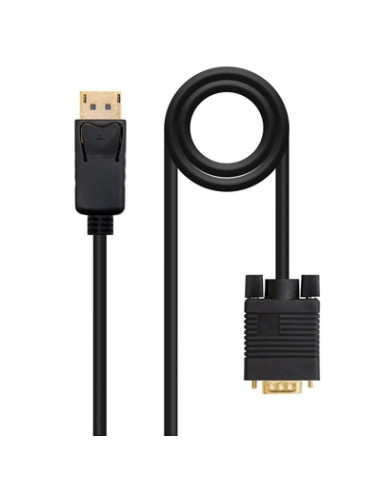 Cable conversor displayport a vga nanocable 1m -  macho - macho -  negro