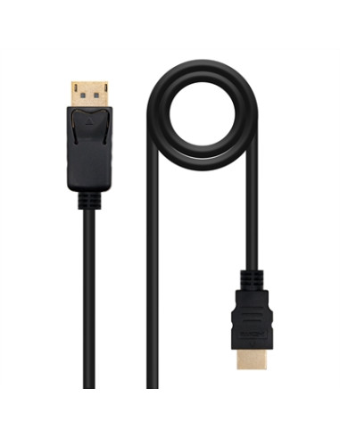 Cable displayport a hdmi nanocable 1m -  macho - macho -  negro