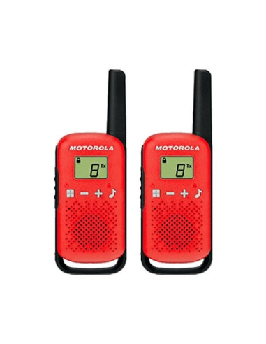 Walkie talkie motorola tlkr - t42 red packs 2  pmr446 -  8km -  16canales -  500mw -  clip cinturon