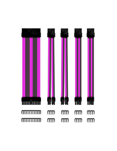 Kit de extension phoenix cables fuente de alimentacion 30cm 24 pines - 4 + 4 pines - 6 + 2 pines negro y morado