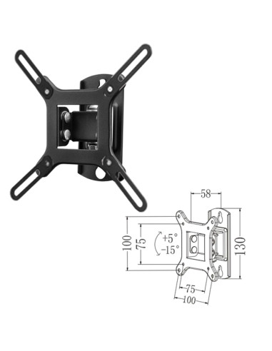 Soporte inclinable de pared phoenix para tv - monitor hasta 42pulgadas inclinacion 15º vesa 200x200 hasta 20kg negro