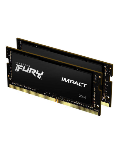 Memoria ram ddr4 16gb 2x8gb kingston - 3200mhz - pc4 - 25600 - fury impact - cl20 - 1.2v - sodimm