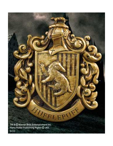 Escudo de pared the noble collection harry potter casa hufflepuff resina 20 x 28 cm