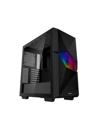 Caja gaming deepcool cyclops argb cristal templado usb tipo c negra