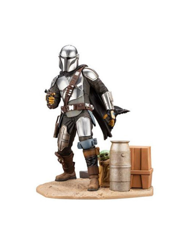 Figura kotobukiya star wars the mandalorian mandaloriano & the child grogu estatua artfx 1 - 7