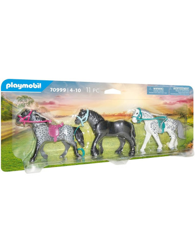 Playmobil 3 caballos: frison knabstrupper & andaluz