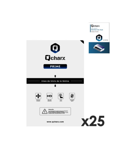 Laminas de proteccion frontales qcharx hidrogelprime para qx1 lite 25 unidades