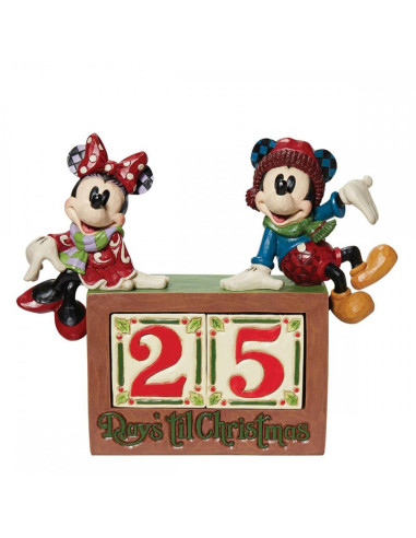 Figura enesco disney mickey & minnie calendario de navidad