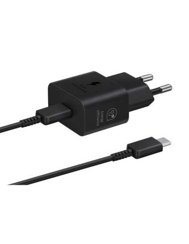 Cargador samsung ep - t2510xbegeu usb tipo c negro 25w cable incluido