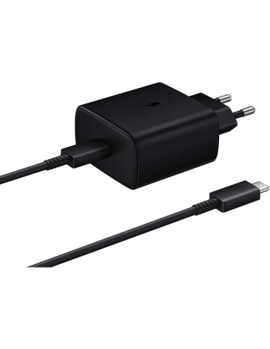 Cargador samsung ep - ta845xbegww 45w + cable usb -  c a usb -  c negro 1m