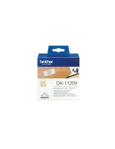 Etiquetas papel precortada brother dk11209 29 x 62 mm 400e ql - 500a ql - 500bw ql - 560 ql - 570 ql - 580n ql - 1050