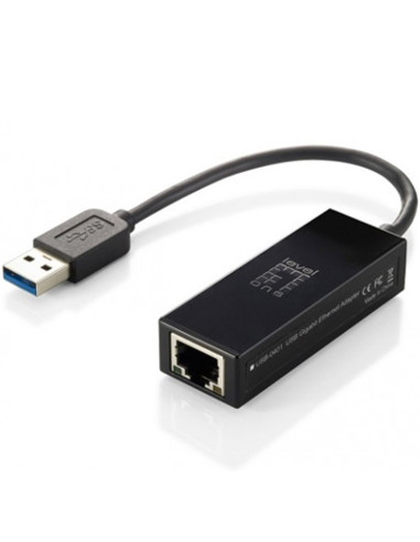 Adaptador usb 3.0 level one a gigabit ethernet rj45 10 -  100 - 1000mbps