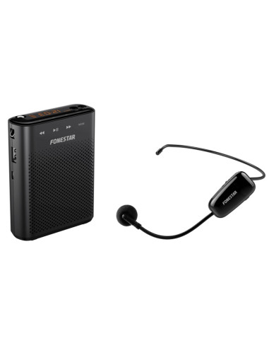 Amplificador portatil fonestar alta - voz - 30 - microfono inalambrico uhf - 30 w - usb - micro sd - mp3 - grabador -  reproduc