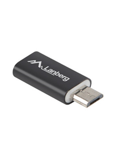 Adaptador lanberg usb 2.0 usb tipo c f - micro - b macho negro