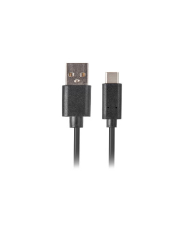 Cable usb lanberg 2.0 macho -  usb tipo c macho quick charge 3.0 0.5m negro